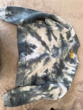 Women's Tie-Dye Crewneck Sweater in Blue and White